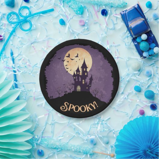 Gothic Spooky Spuk House Halloween Pappteller (Party)
