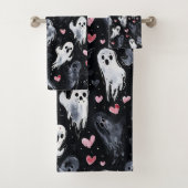 Gothic Spooky Valentine Gespenster mit Herz Badhandtuch Set (Insitu)