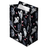 Gothic Spooky Valentine Gespenster mit Herz Mittlere Geschenktüte (Vorderseite Schrägansicht)