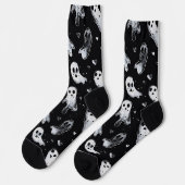 Gothic Spooky Valentine Gespenster mit Herz Socken (Linkes Detail)