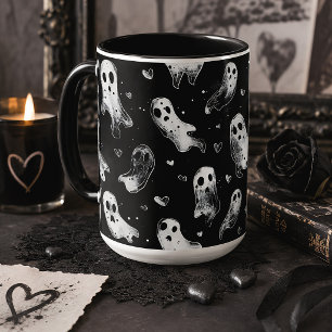 Gothic Spooky Valentine Gespenster mit Herz Tasse