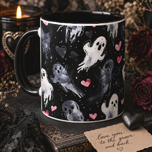 Gothic Spooky Valentine Gespenster mit Herz Tasse
