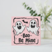 Gothic Spooky Valentine Ghosts Karte (Stehend Vorderseite)