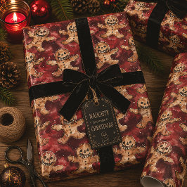 Gothic Spooky Weihnachtsgingerbrot Geschenkpapier