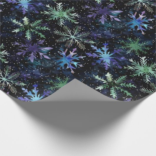 Gothic Spooky Weihnachtsschneeflocken Geschenkpapier (Ecke)