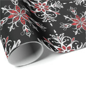 Gothic Spooky Weihnachtsschneeflocken Geschenkpapier (Rolleneckpunkt)