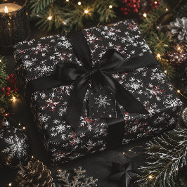 Gothic Spooky Weihnachtsschneeflocken Geschenkpapier