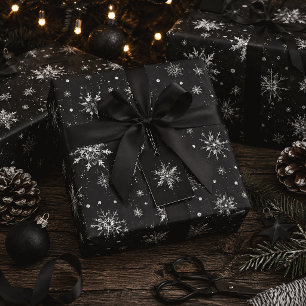 Gothic Spooky Weihnachtsschneeflocken Geschenkpapier
