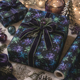 Gothic Spooky Weihnachtsschneeflocken Geschenkpapier