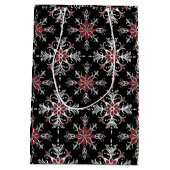 Gothic Spooky Weihnachtsschneeflocken Mittlere Geschenktüte (Rückseite)