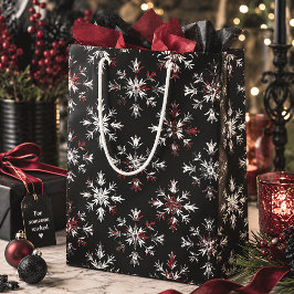 Gothic Spooky Weihnachtsschneeflocken Mittlere Geschenktüte