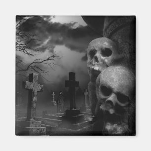Gothic Spuk Graveyard, Skulls Tomb Magnet