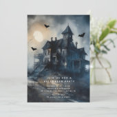 Gothic Spuk House Halloween Einladung (Stehend Vorderseite)