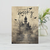 Gothic Spuk House Halloween-Party Einladung (Stehend Vorderseite)