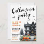 Gothic Spuk House Halloween-Party Einladung (Vorderseite)