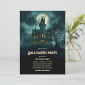Gothic Spuk House Halloween-Party Einladung (Stehend Vorderseite)