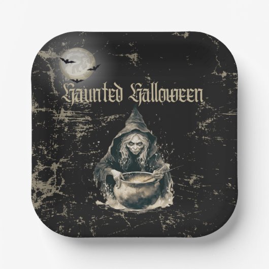 Gothic Spuk House Hexenkostüm Party Pappteller (Vorderseite)
