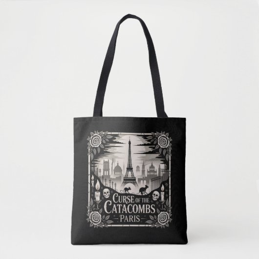 Gothic Spuk Skyline Paris Halloween Design Tasche (Vorderseite)