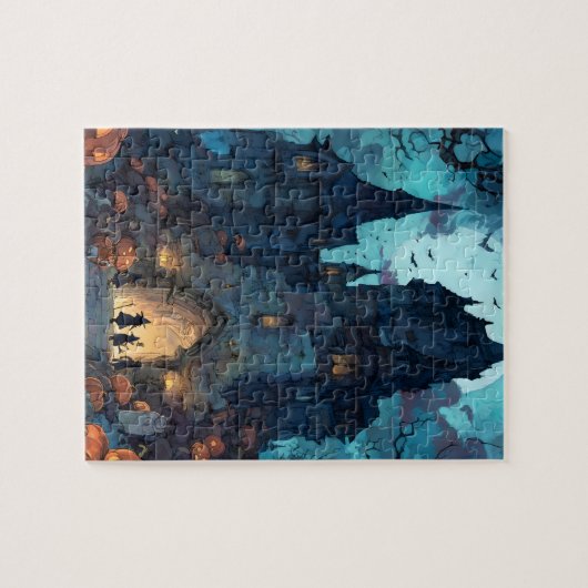 Gothic Spukschloss Halloween Puzzle (Horizontal)
