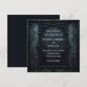 Gothic Square Frame Wedding Invitation Einladung (Vorne/Hinten)
