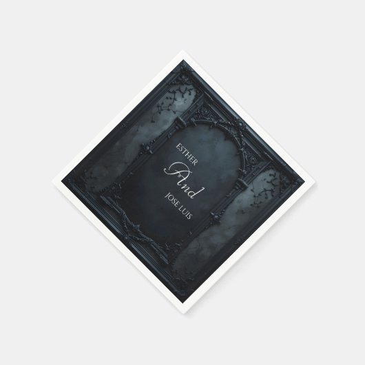 Gothic Square Frame Wedding Serviette (Ecke)