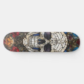 Gothic Stached Glass Skull Design Skateboard (Horizontal)
