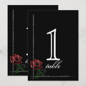 Gothic Stacheldraht-Rosen-Jubiläums-Tischnummer Einladung (Vorne/Hinten)