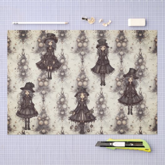Gothic Steam Punk Alternative Christmas Fairy Seidenpapier (Handwerk)