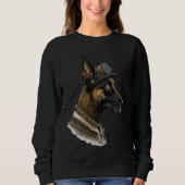 Gothic Steampunk Belgian Malinois Sweatshirt (Vorderseite)