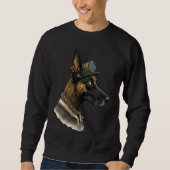 Gothic Steampunk Belgian Malinois Sweatshirt (Vorderseite)