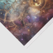 Gothic Steampunk Cat Celestial Voyage Decoupage Seidenpapier (Ausschnitt)