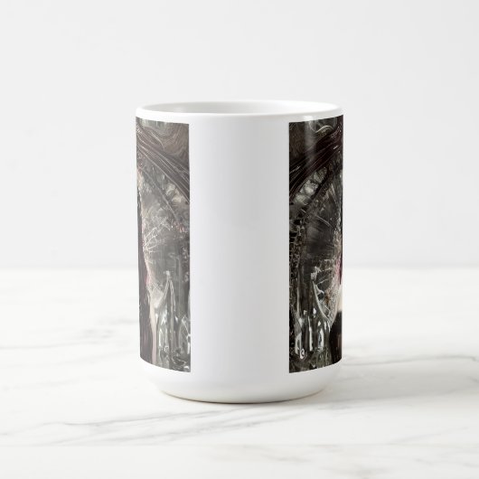 Gothic Steampunk Fallen Angel AI Art Verwandlungstasse (Zentrum)