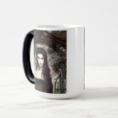 Gothic Steampunk Fallen Angel AI Art Verwandlungstasse (Vorderseite Links)