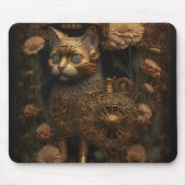 Gothic Steampunk Gold Cat Mousepad (Vorne)
