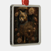 Gothic Steampunk Gold Cat Ornament Aus Metall (Rechts)