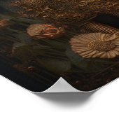 Gothic Steampunk Gold Cat Poster (Ecke)