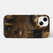 Gothic Steampunk Goldkatze iPhone Hülle (Rückseite (Horizontal))