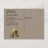 Gothic - Steampunk-Lederrahmen Save the Date Ankündigungspostkarte (Rückseite)