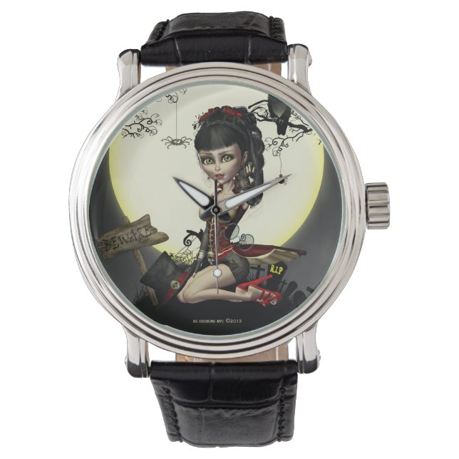 Gothic Steampunk Lolita Girl Wrist Watch Armbanduhr (Vorderseite)