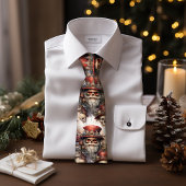 Gothic Steampunk Santa Skull Red Top Hat Weihnacht Krawatte