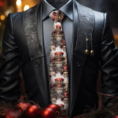 Gothic Steampunk Santa Skull Red Top Hat Weihnacht Krawatte