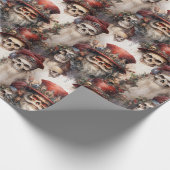 Gothic Steampunk Santa Skulls Weihnachten Geschenkpapier (Ecke)