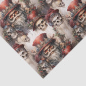 Gothic Steampunk Santa Skulls Weihnachtsgothmas Seidenpapier (Detail)