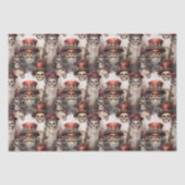 Gothic Steampunk Santa Skulls Weihnachtsgothmas Seidenpapier (Vorderseite)