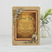 Gothic - Steampunk-Skulpturen auf Leder Vielen Dan Einladung (Stehend Vorderseite)