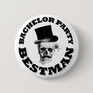 Gothic-Steampunk-Totenkopf-Junggesellenabschied Button