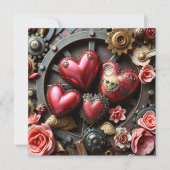 Gothic Steampunk Valentine's Day Foto Template Karte (Vorderseite)