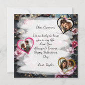 Gothic Steampunk Valentine's Day Foto Template Karte (Rückseite)
