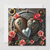 Gothic Steampunk Valentine's Day Foto Template Karte (Vorderseite)