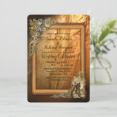 Gothic - Steampunk Wedding on Leather Einladung (Stehend Vorderseite)